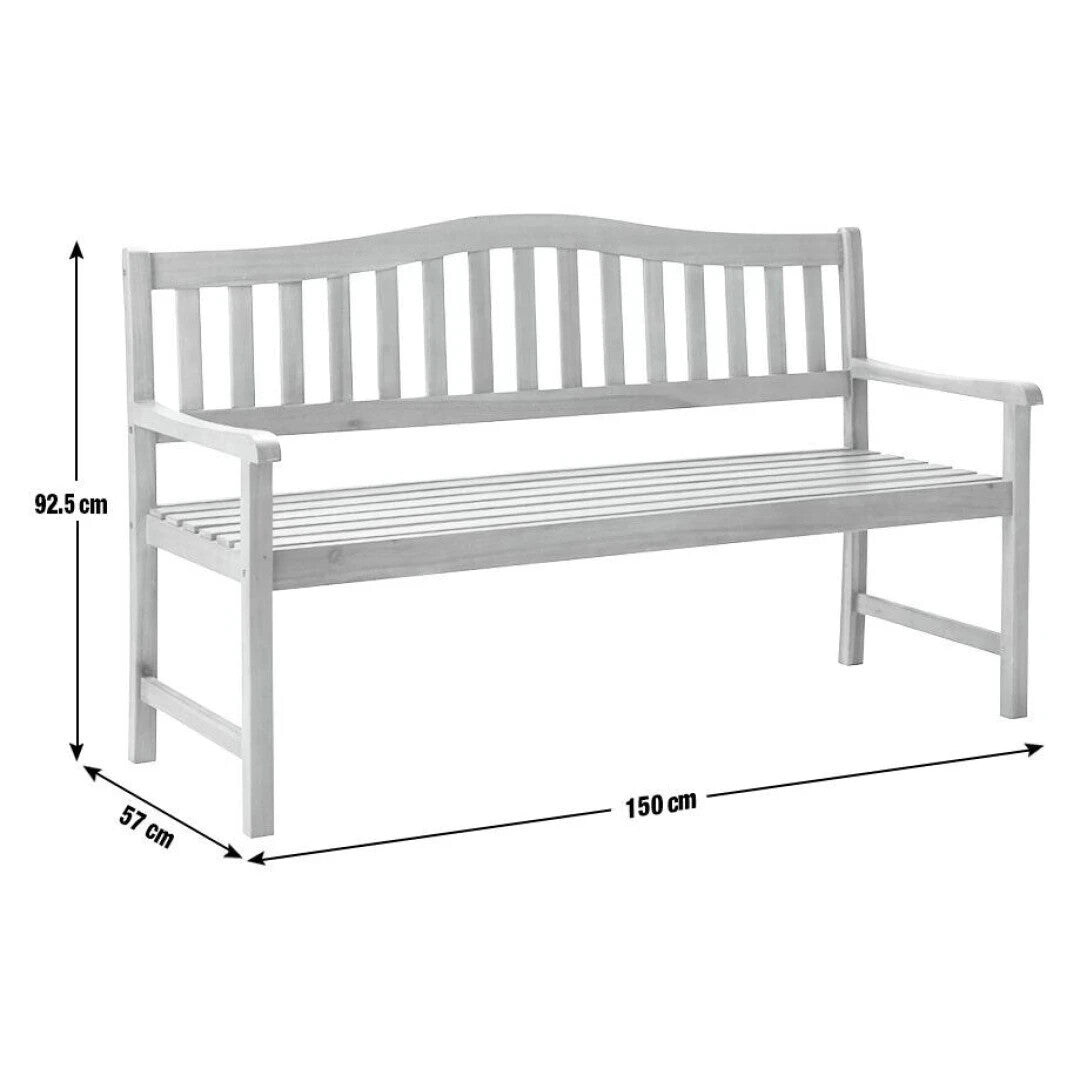 Henrietta 3 Seater Wooden Garden Bench ( B Grade 12359)