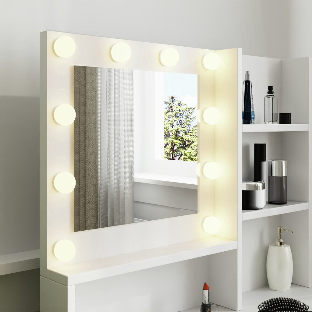 GFW Eva 2 Drawer Dressing Table With Stool - White | White vanity table