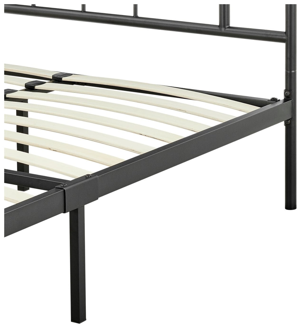 Jacques Double Metal Bed Frame Black | Sturdy Durable Support Base Modern Design