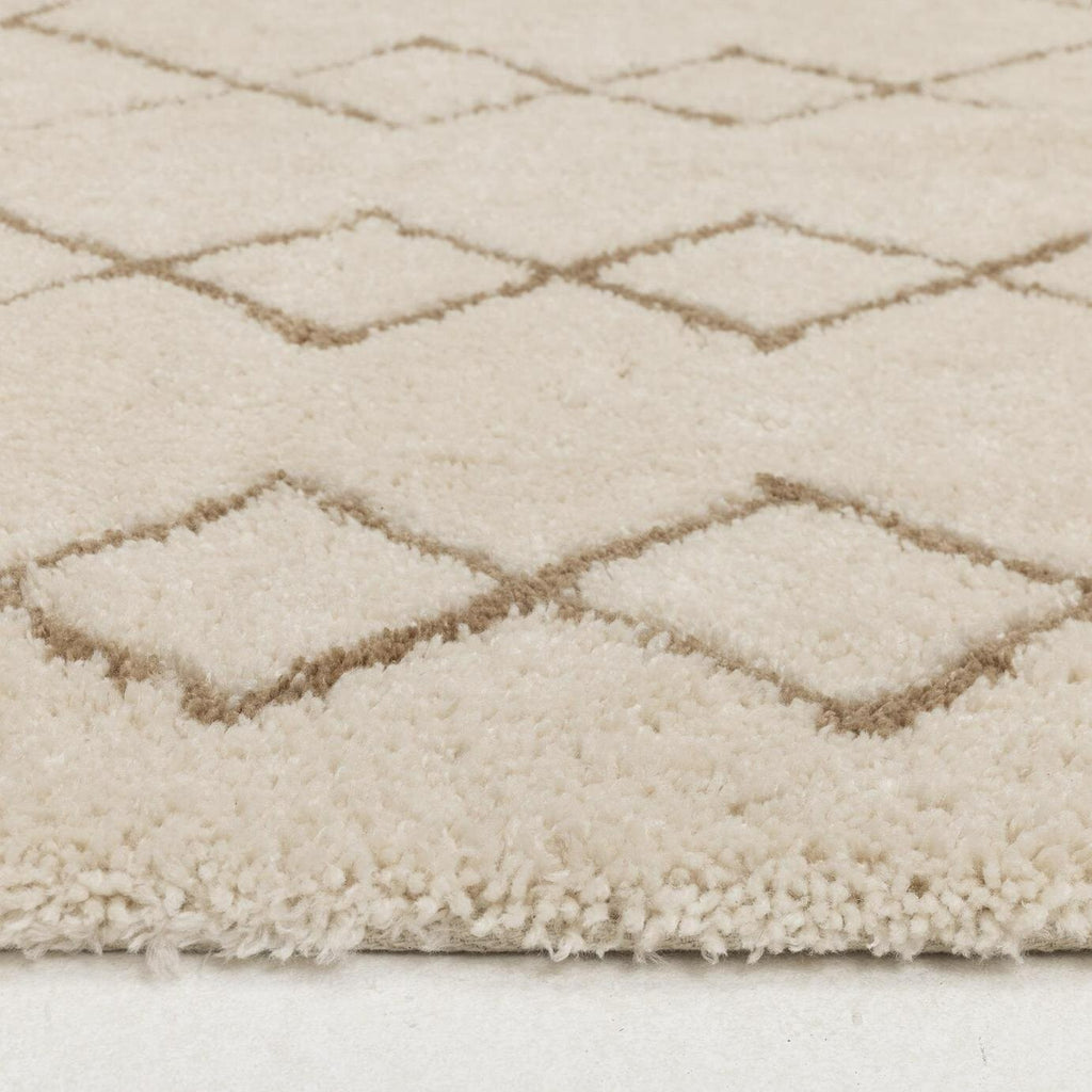 Habitat Diamond Tufted Cream & Natural Shaggy Rug -230x160cm
