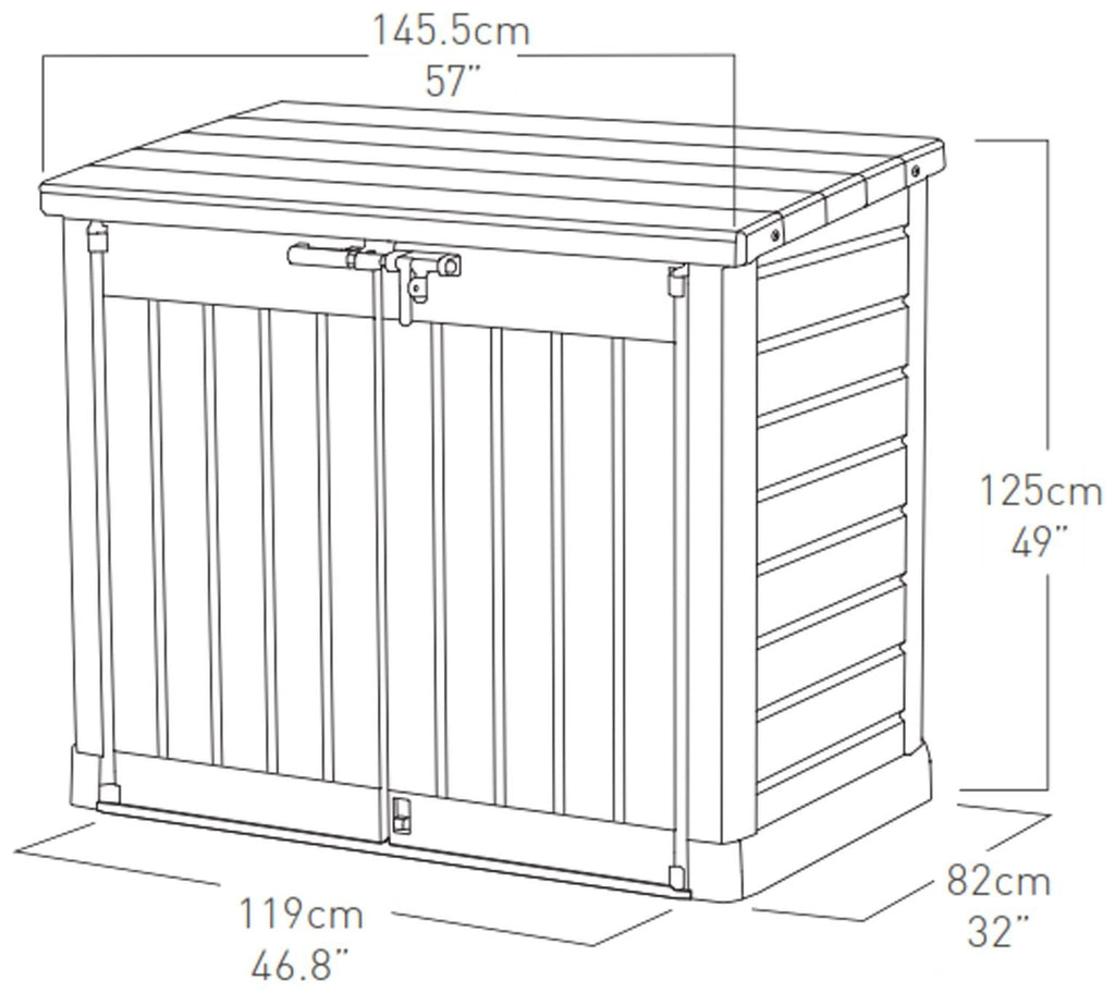 Keter Store It Out Max 1200L Garden Storage Box -Beige/Green | 1200L garden stor
