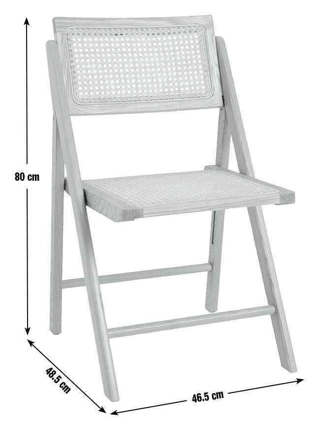 Pair of Peio Rattan Folding Dining Chairs - Natural (S)