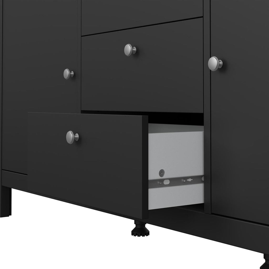 Tvilum Madrid 2 Door 3 Drawer Sideboard - Black | Black sideboard