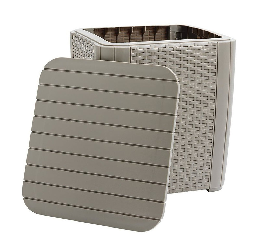 Keter Iowa 2 Seater Rattan Effect Garden Bistro Set Cream | Outdoor Patio Set