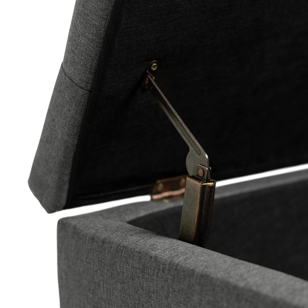 Fabric Large Storage Ottoman - Grey