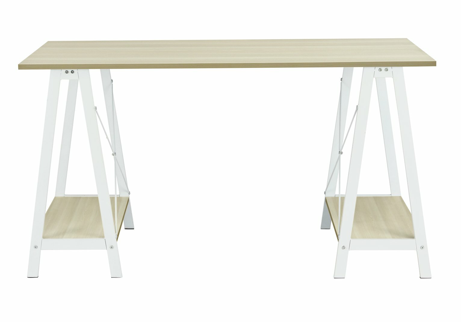 Habitat Trestle Table Office Desk White | Modern Home Office Desk with Storage