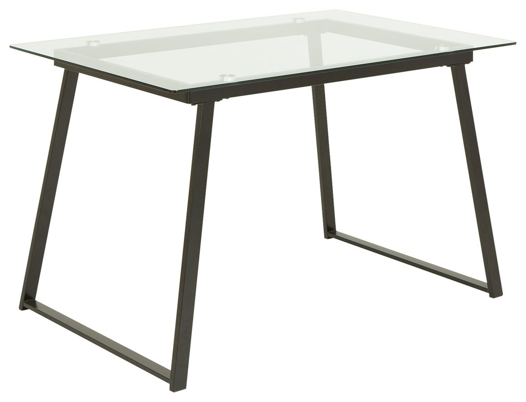 Home Tyrus Glass Dining Table & 4 Natural Chairs | Kitchen Dining Room Furniture
