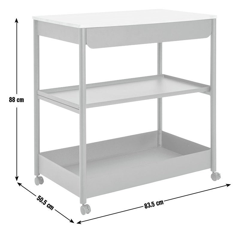 Kaylo Metal Kitchen Trolley - Blue | Utility cart for kitchen