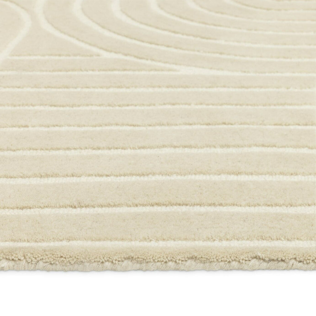 Mirage Carved Cream Cut Pile Rug - 230x160cm