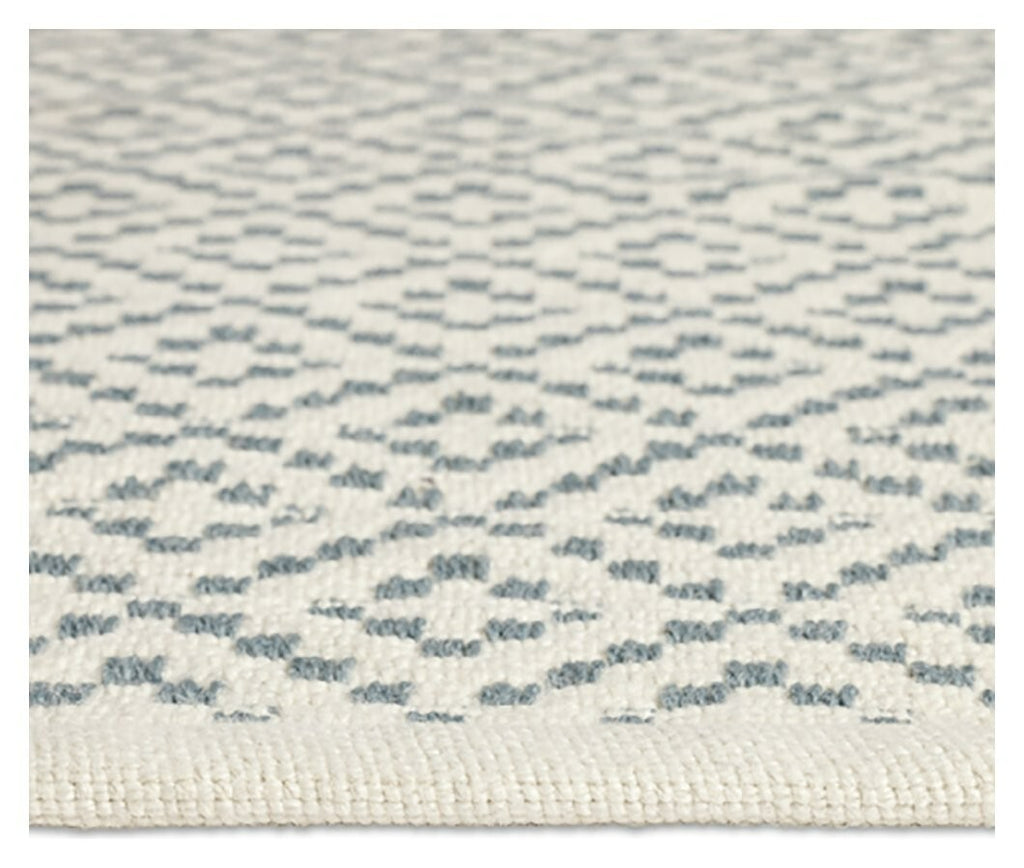 Habitat Modern Country Diamond Blue Flatweave Rug -230x160cm