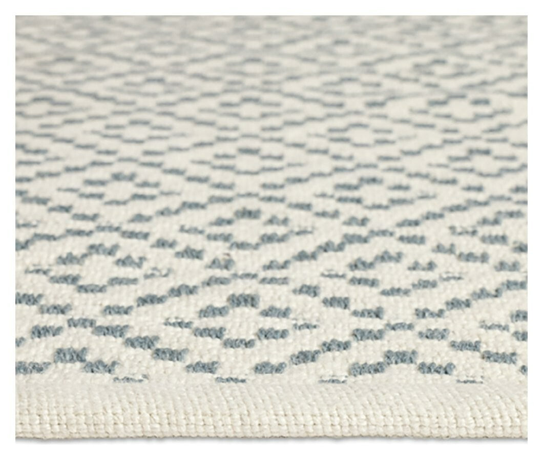 Habitat Modern Country Diamond Blue Flatweave Rug -230x160cm
