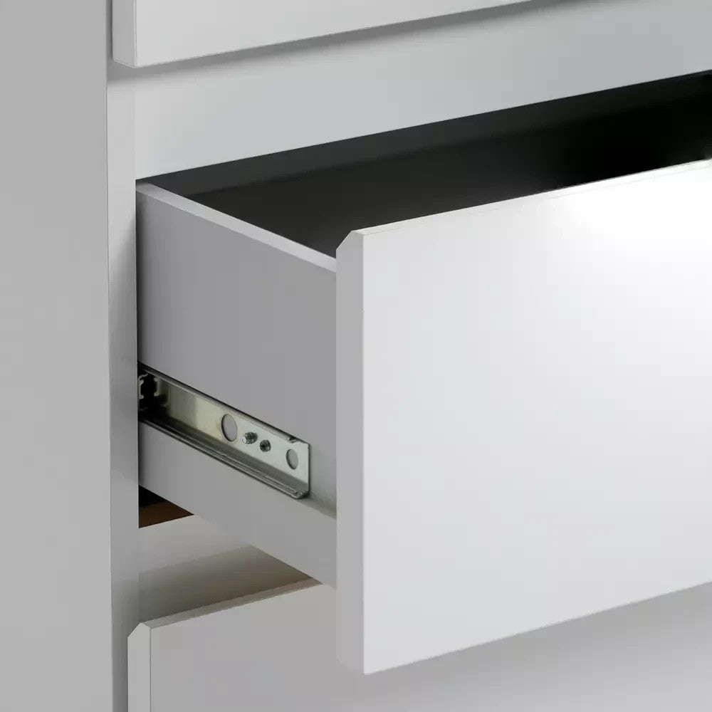 Jenson 3 Door 4 Drawer Mirror Wardrobe - White Gloss ( B Grade )