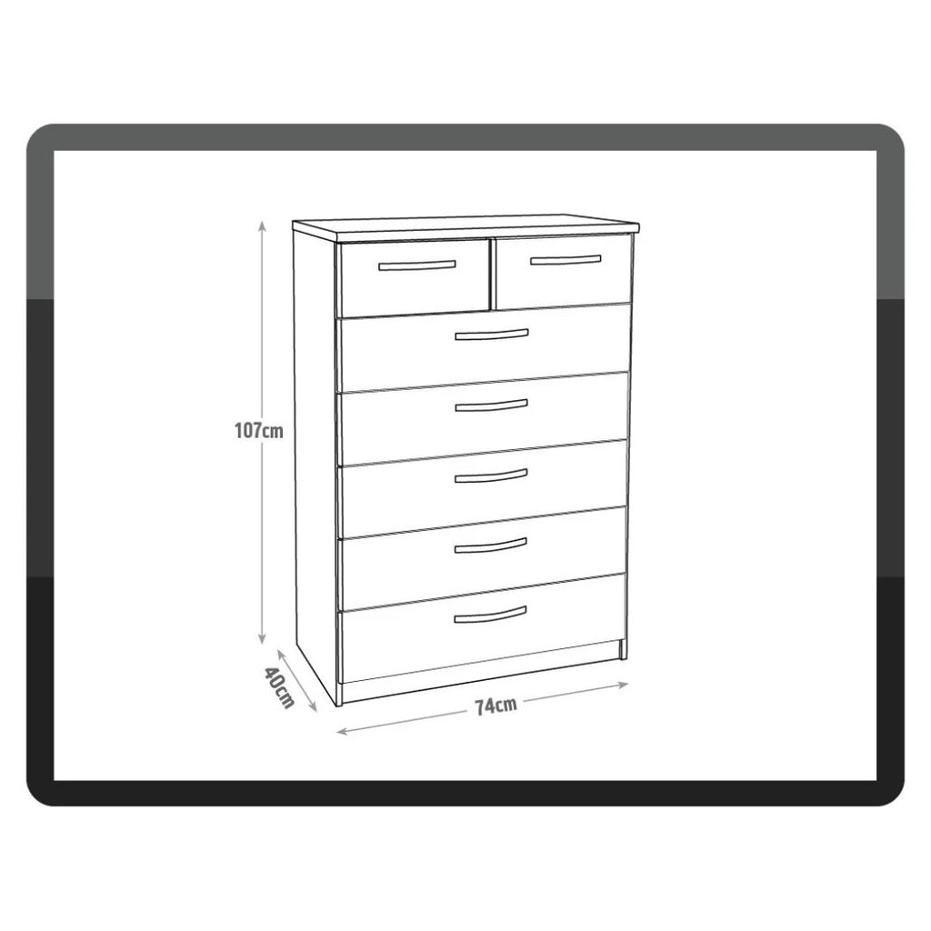 Home Hallingford 5+2 Drawer Chest - Anthracite | narrow tall drawer unit