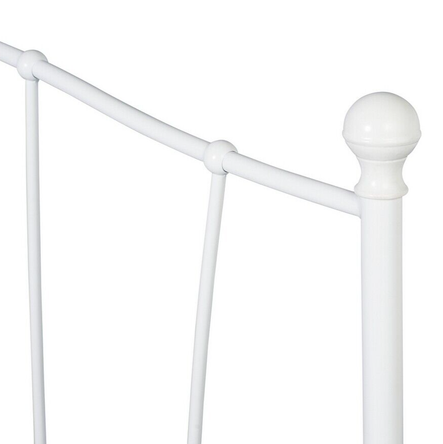 Home Fleur Kingsize Metal Bed Frame White | Modern Furniture Bed with Mattress