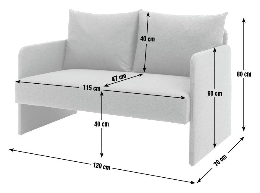 Dixon Fabric 2 Seater Sofa in a Box - Blue & White | Two seat couch