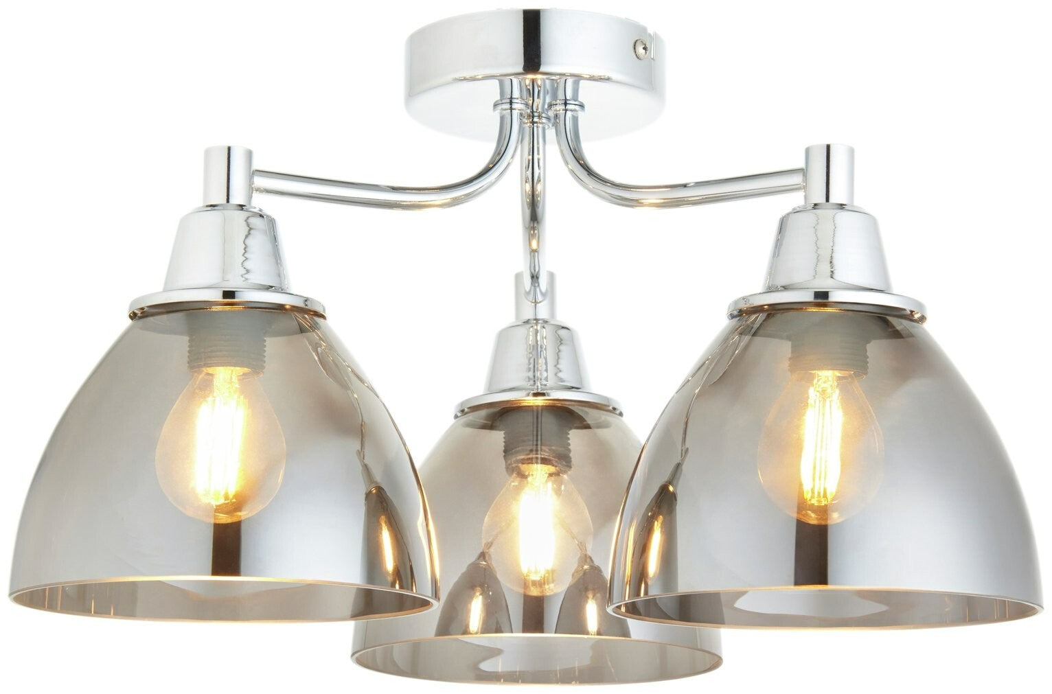 Shore Light Bartlett Metal 3 Light Ceiling Light- Smoke Grey