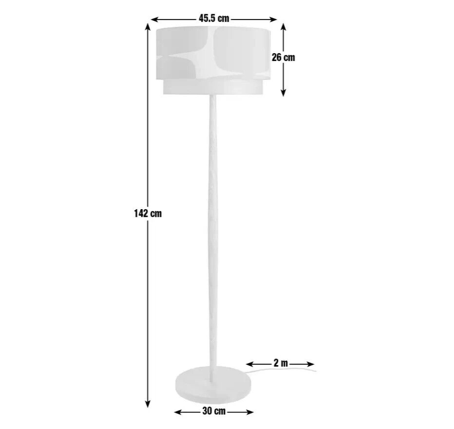 Habitat Scion Lohko Floor Lamp | Modern Standing Light Retro Patterned Shade
