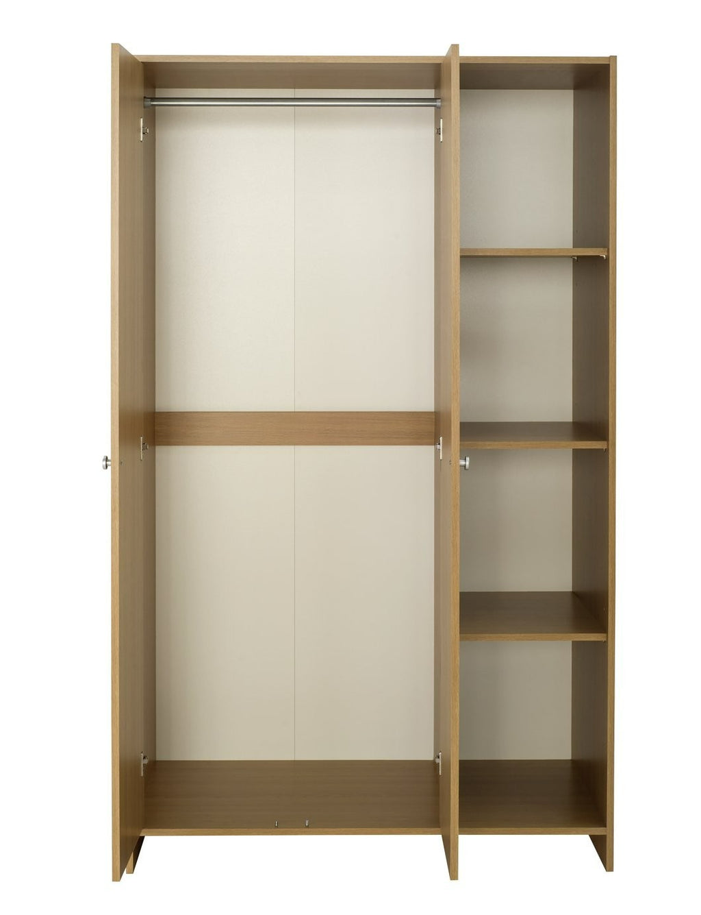 Home Seville 2 Door Open Shelf Wardrobe - Oak Effect | Wardrobe with shelving