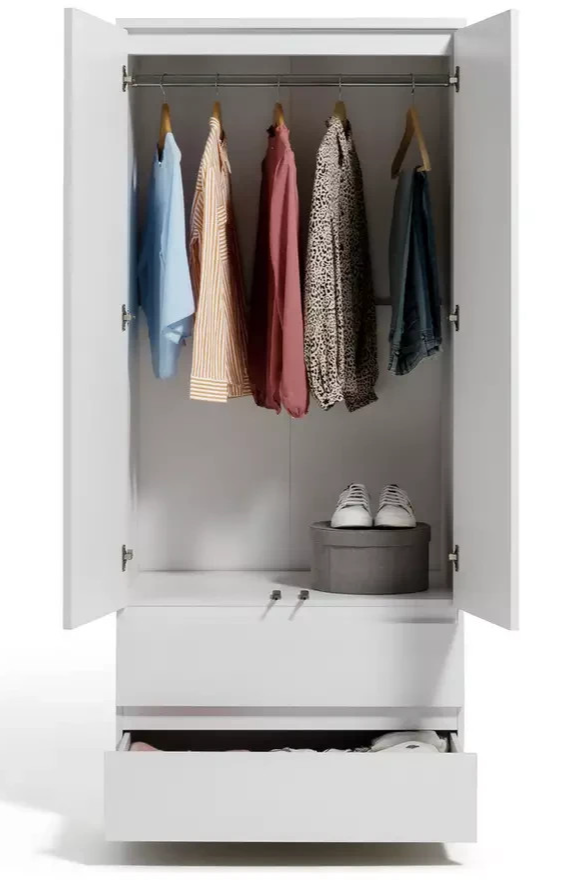 Jenson 2 Door 2 Drawer Wardrobe - White Gloss ( B Grade )