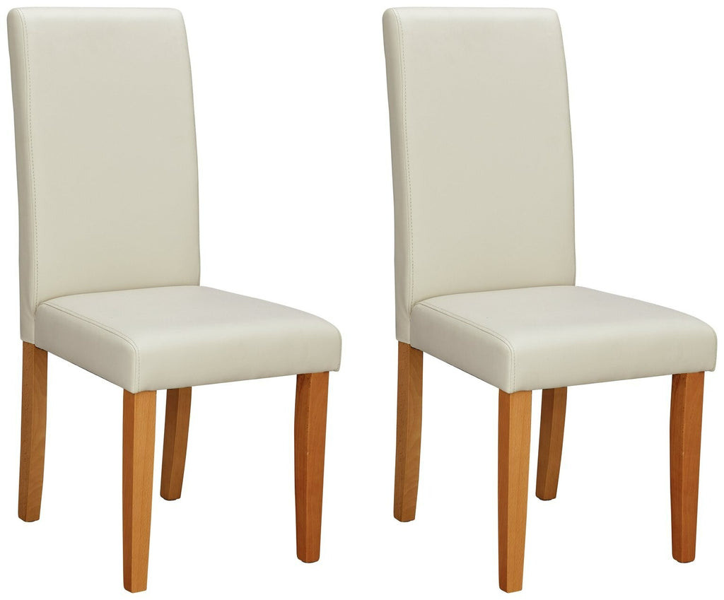 Pair of Midback Dining Chairs - Cream