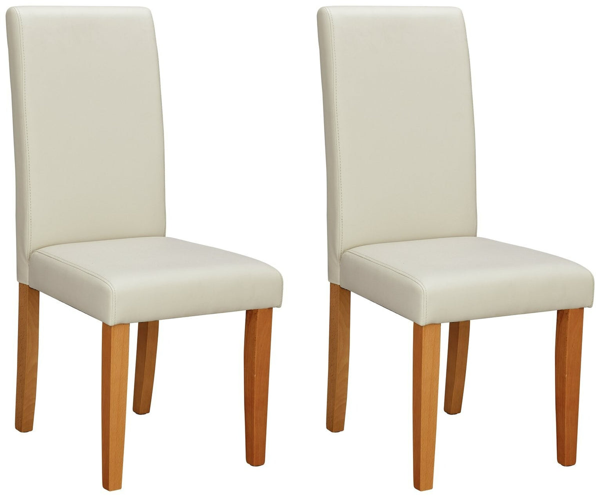Pair of Midback Dining Chairs - Cream