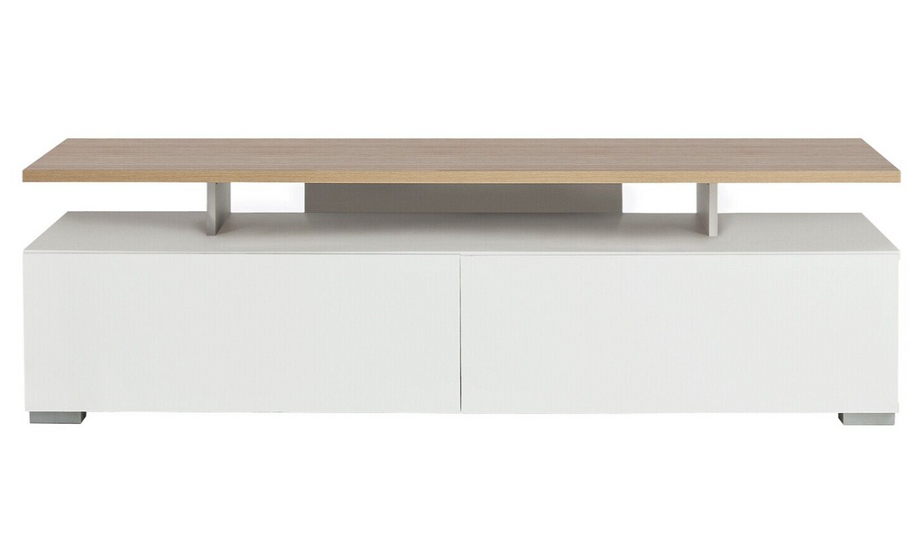 Habitat Floating Top TV Unit White Oak | Modern TV Stand Storage Cabinet Living