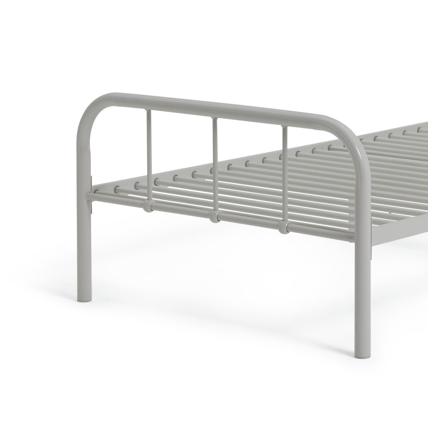 Charlie Single Metal Bed Frame - White with Memory Foam Mattress