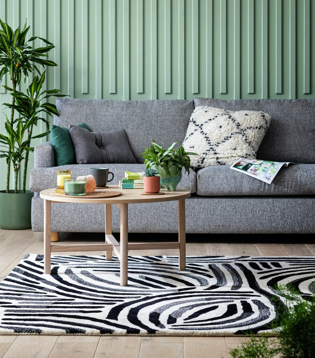 Skandi Brush Marks Rug - Black & White - 160x230cm  (38)