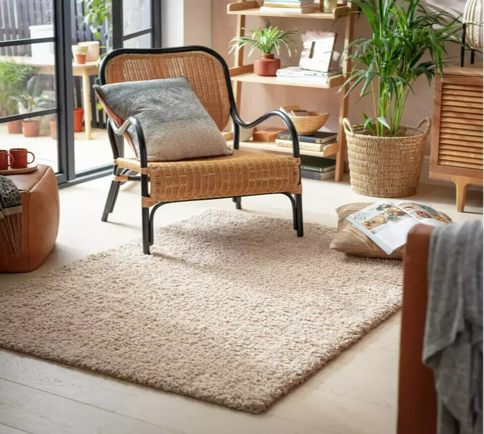 Habitat Cosy Recycled Shaggy Rug - 120x170cm - Natural