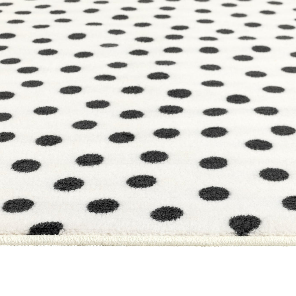Multi Spot Black & White Cut Pile Rug - 230x160cm