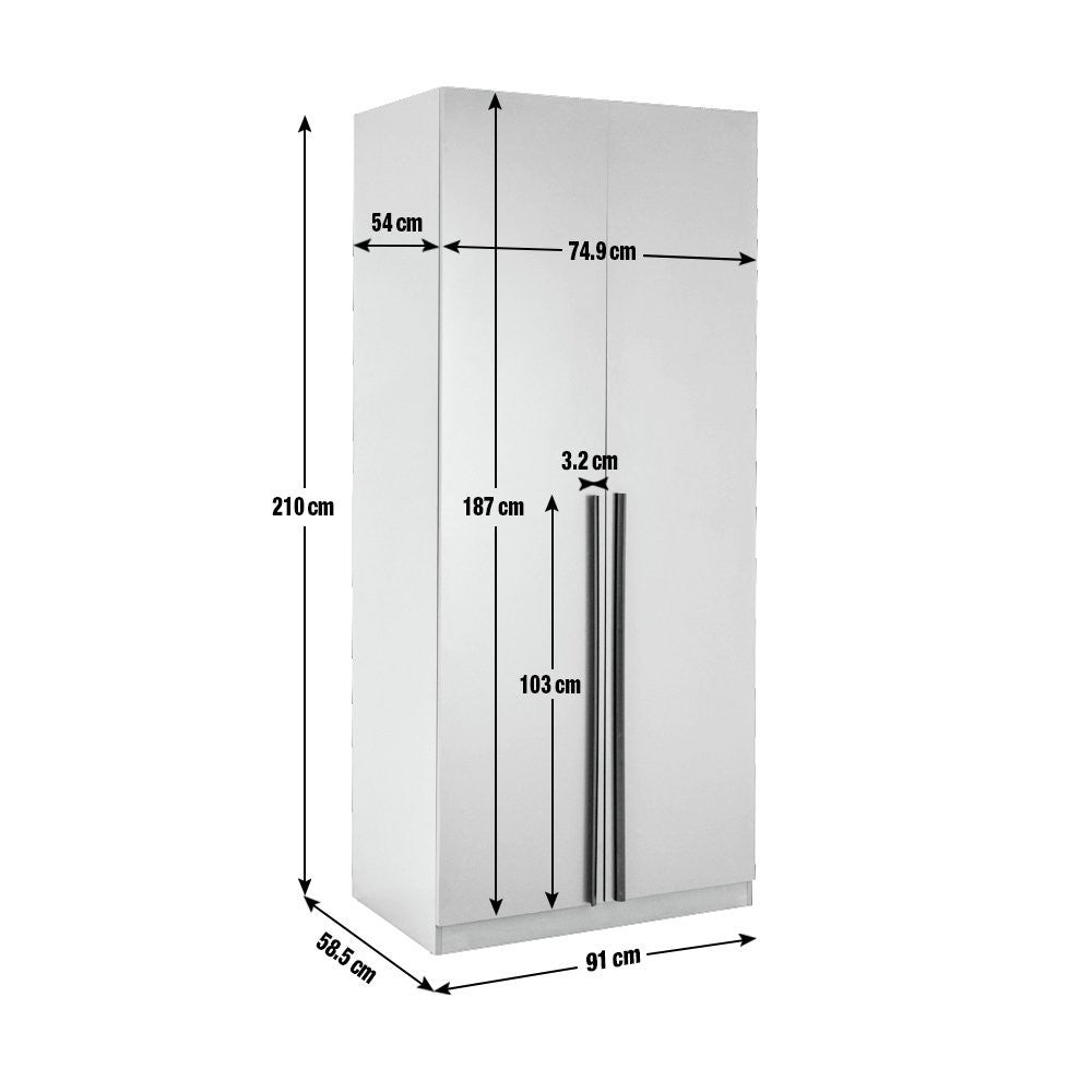 Munich 2 Door Wardrobe - Anthracite | Munich dark wardrobe