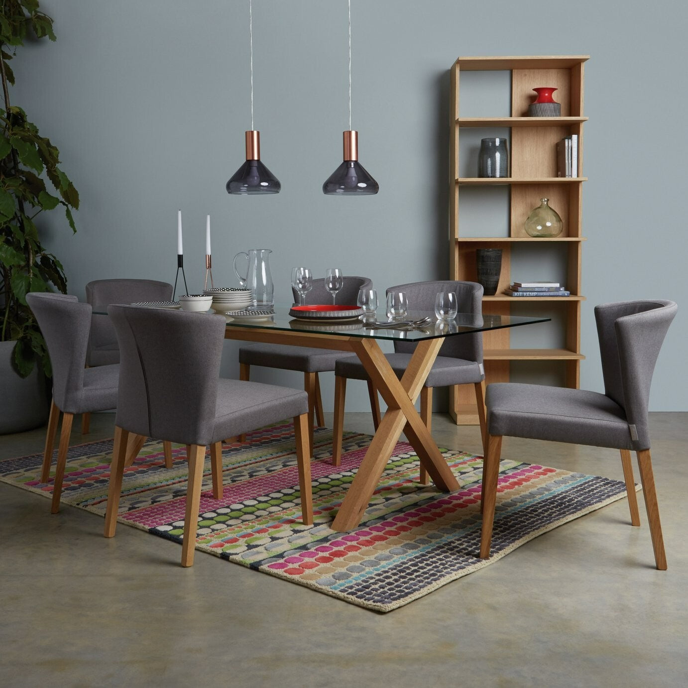 Habitat Bloomsbury Geo Wool Cut Pile Rug - 170x240cm - Multi
