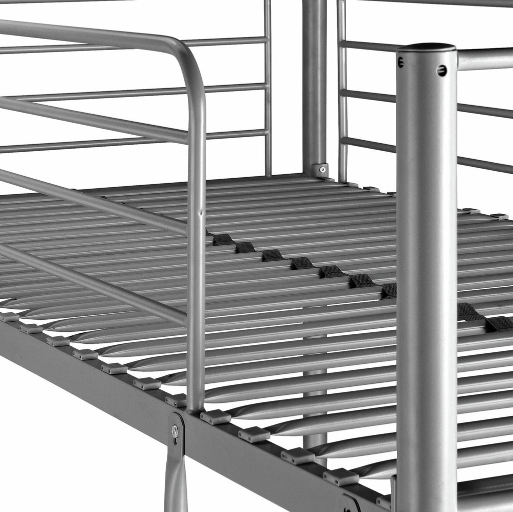 Mason Single Bunk Bed For Kids / Adults / Teenager - Silver (No Mattress)