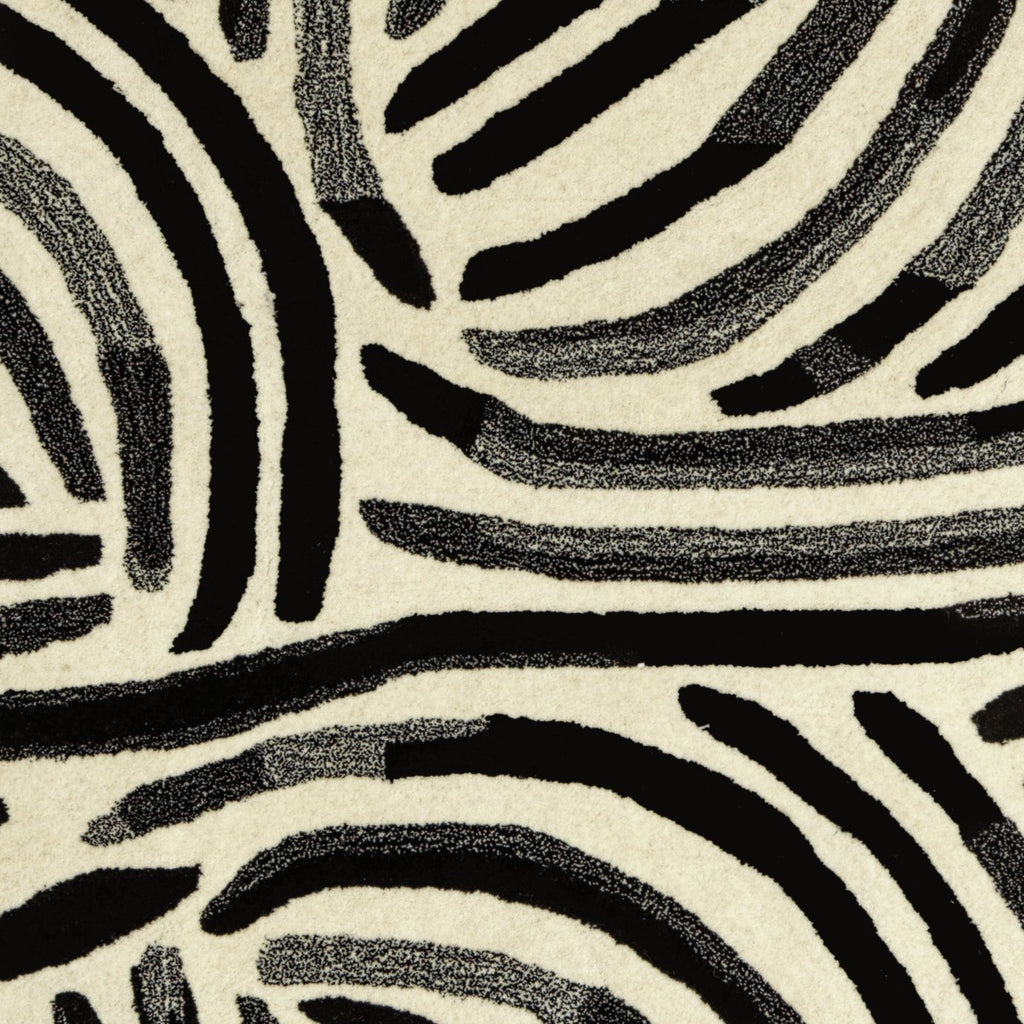 Skandi Brush Marks Rug - Black & White - 160x230cm  (38)