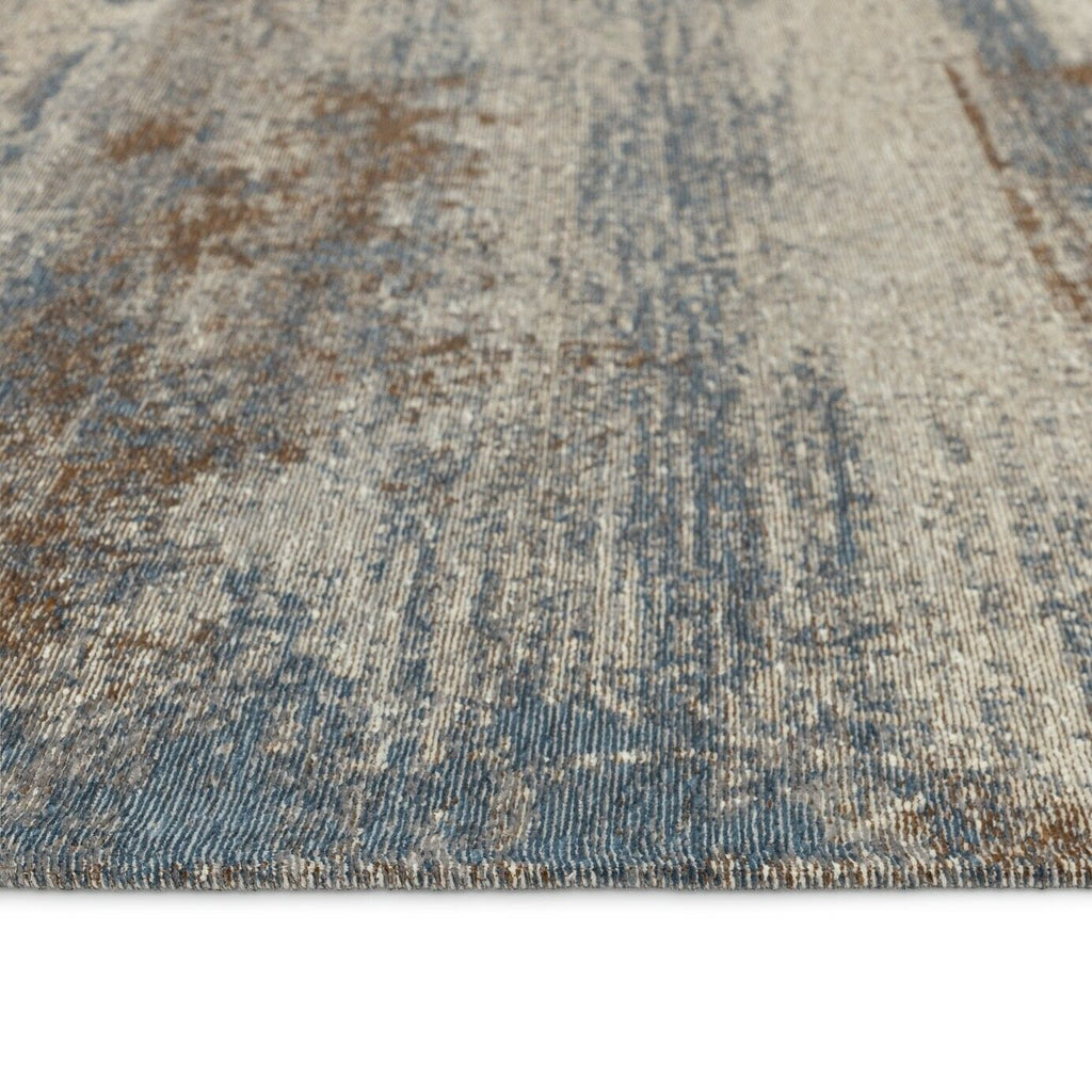 Habitat Distressed Abstract Blue Flatweave Rug - 230x160cm