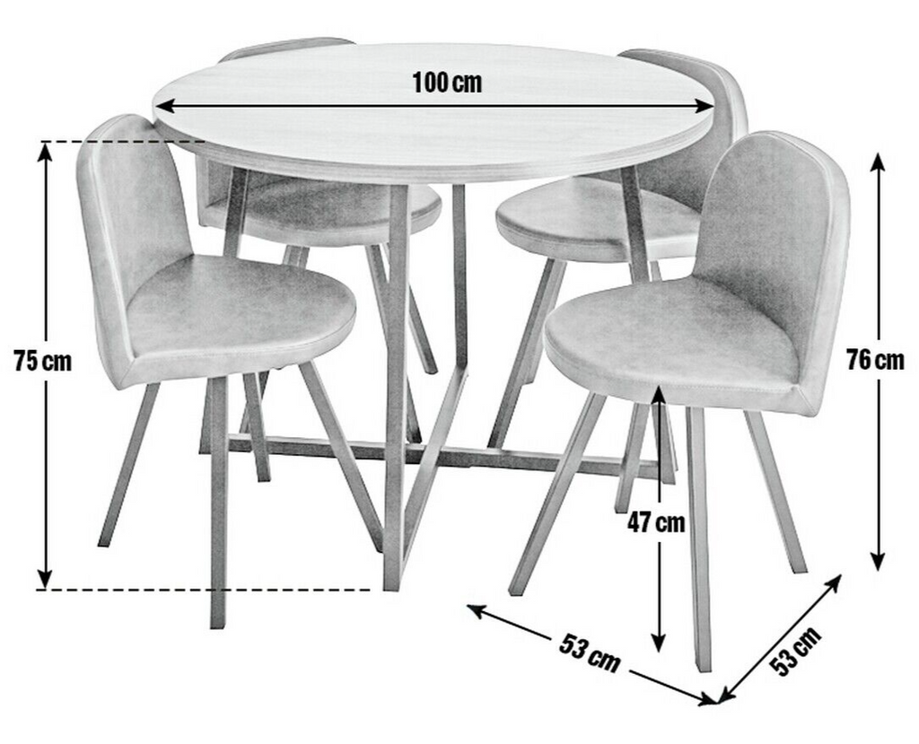 Habitat Nomad Oak Dining Table & 4 Chocolate Chairs | Modern Dining Set for Home