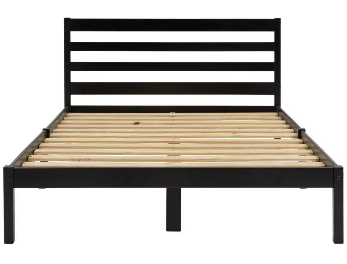 Kaycie Small Double Wooden Bed Frame - Black