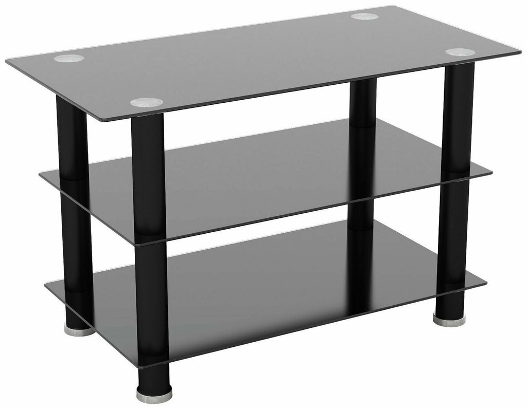 AVF TV Stand Corner With Storage Black Glass TV Unit 40" 42" 50" 55" 60" 65"