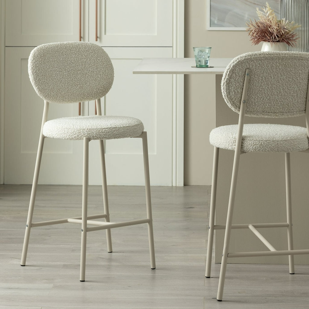 Habitat Orson Boucle Counter Bar Stool - White