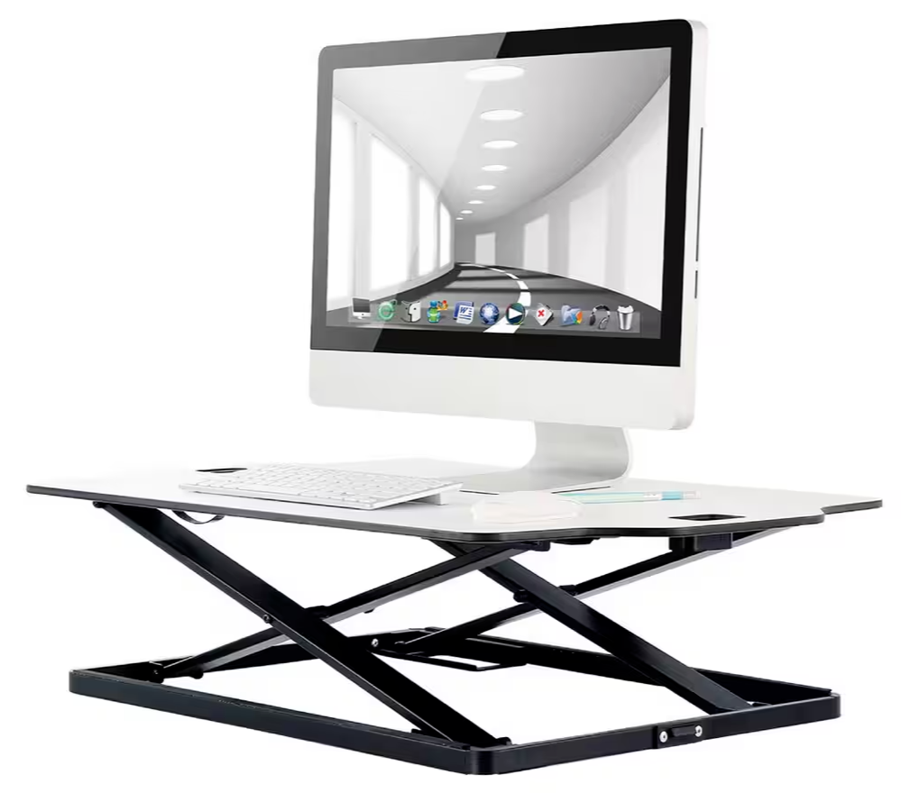 ProperAV Slim Profile Stand Up Desk Workstation - White