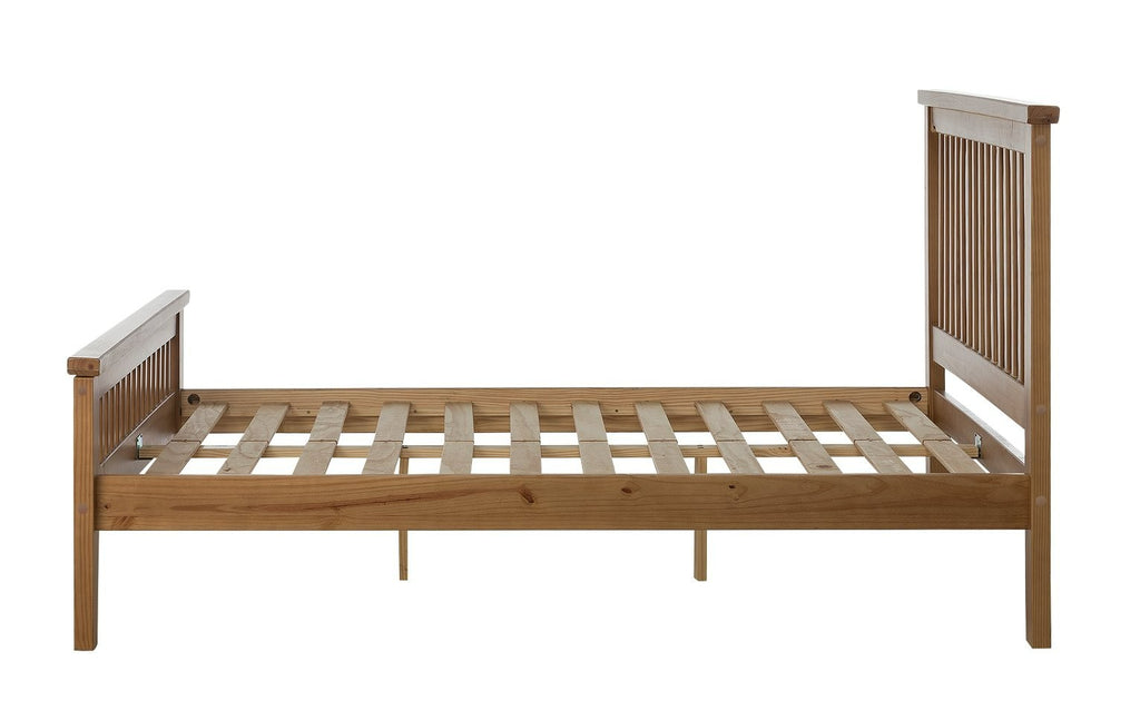 Home Aubrey Double Wooden Bed Frame - Oak Stain | style wooden bed double oak
