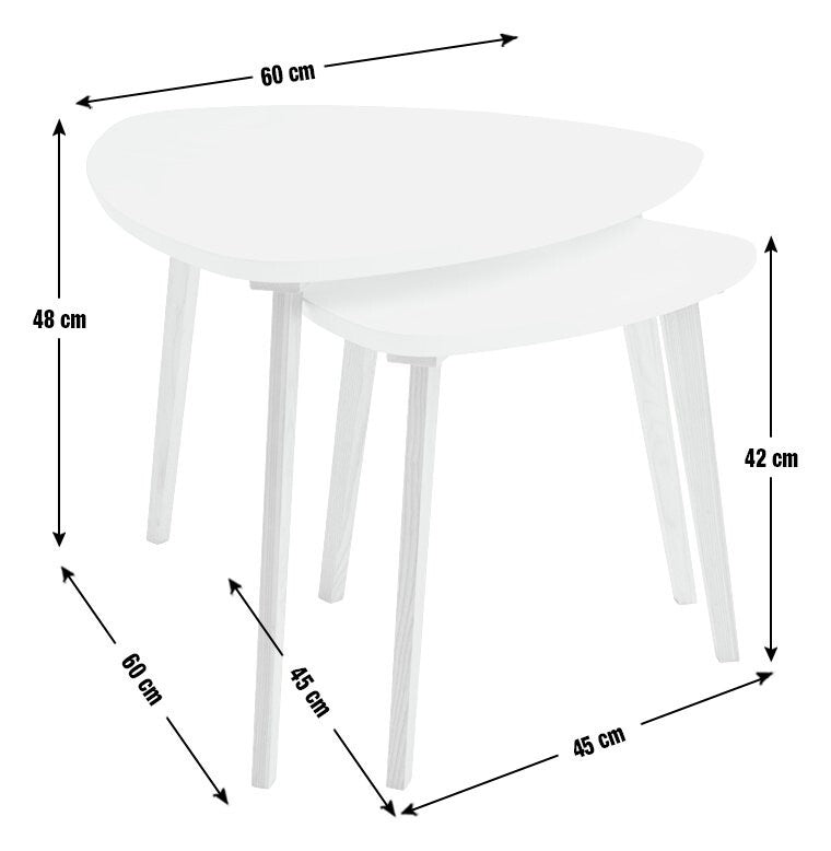 Habitat Cato Nest of 2 Tables - White ( B Grade )