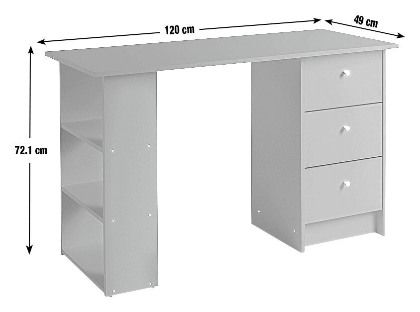 Malibu 3 Drawer Office Desk - Black ( B Grade )
