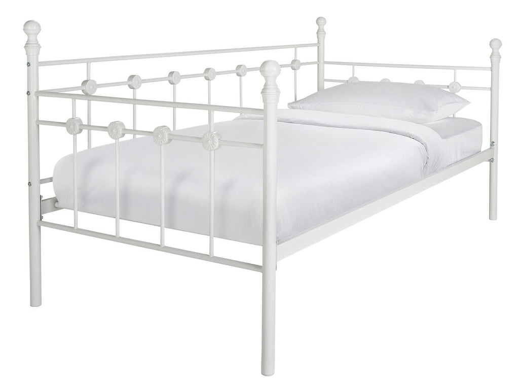 Home Abigail Single Metal Bed Frame - White | metal single bed