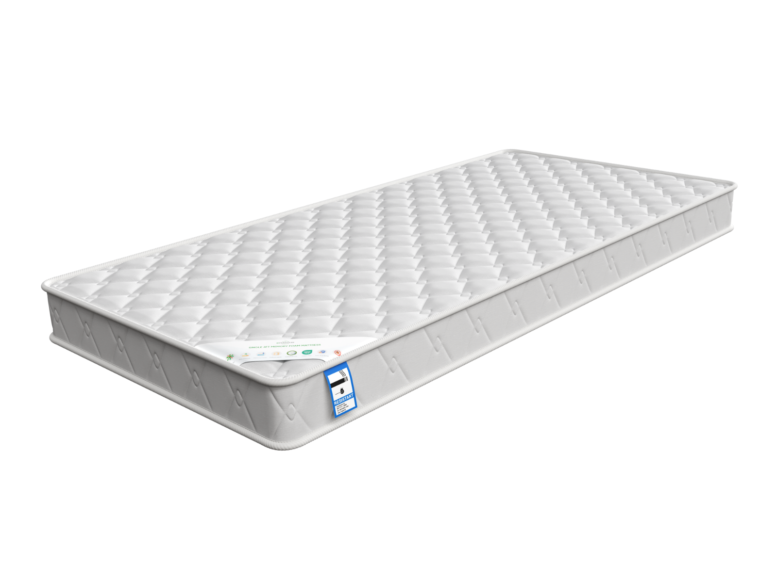Charlie Single Metal Bed Frame - Silver with Memory Foam Mattress