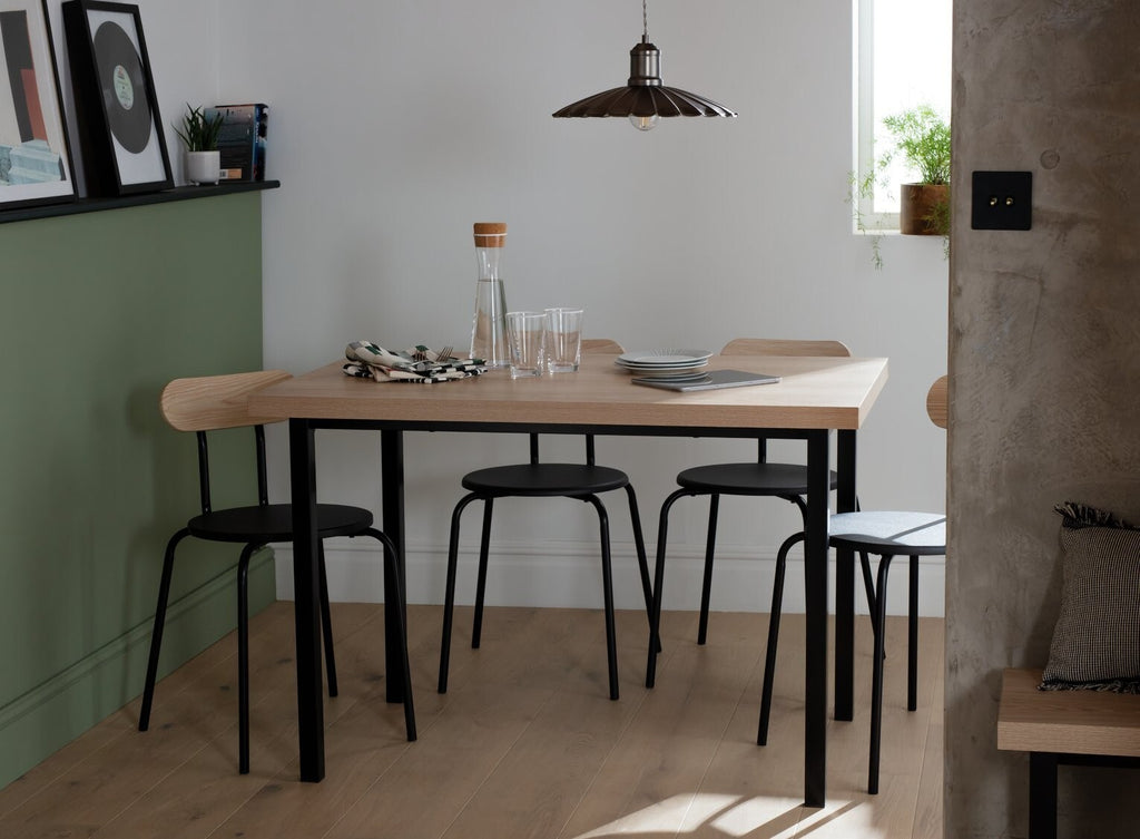 Habitat Zayn Wood Effect 4 Seater Dining Table - Natural | Kitchen (Table ONLY)