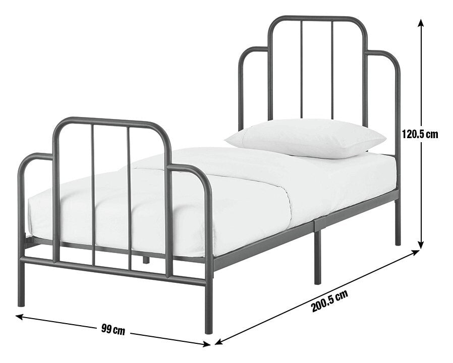 Habitat Jacques Single Metal Bed Frame - Black | Sturdy Bedroom with Mattress