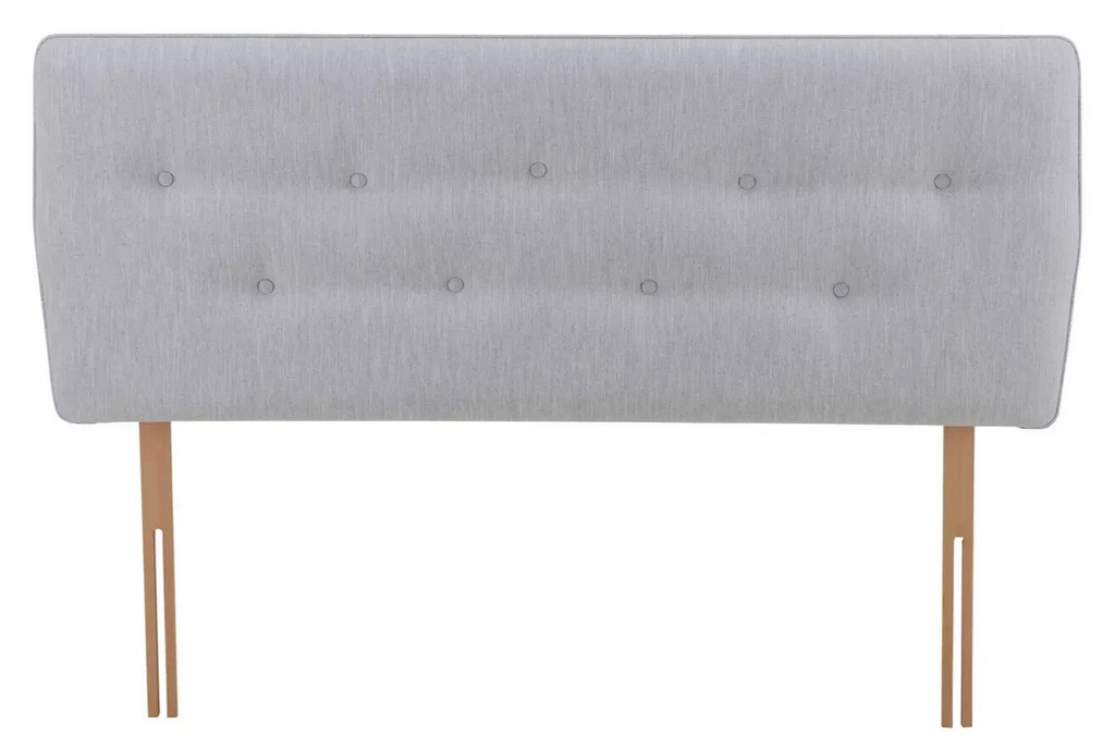 Skandi Small Double Headboard - Light Grey | Grey Fabric Bed Headboard Modern