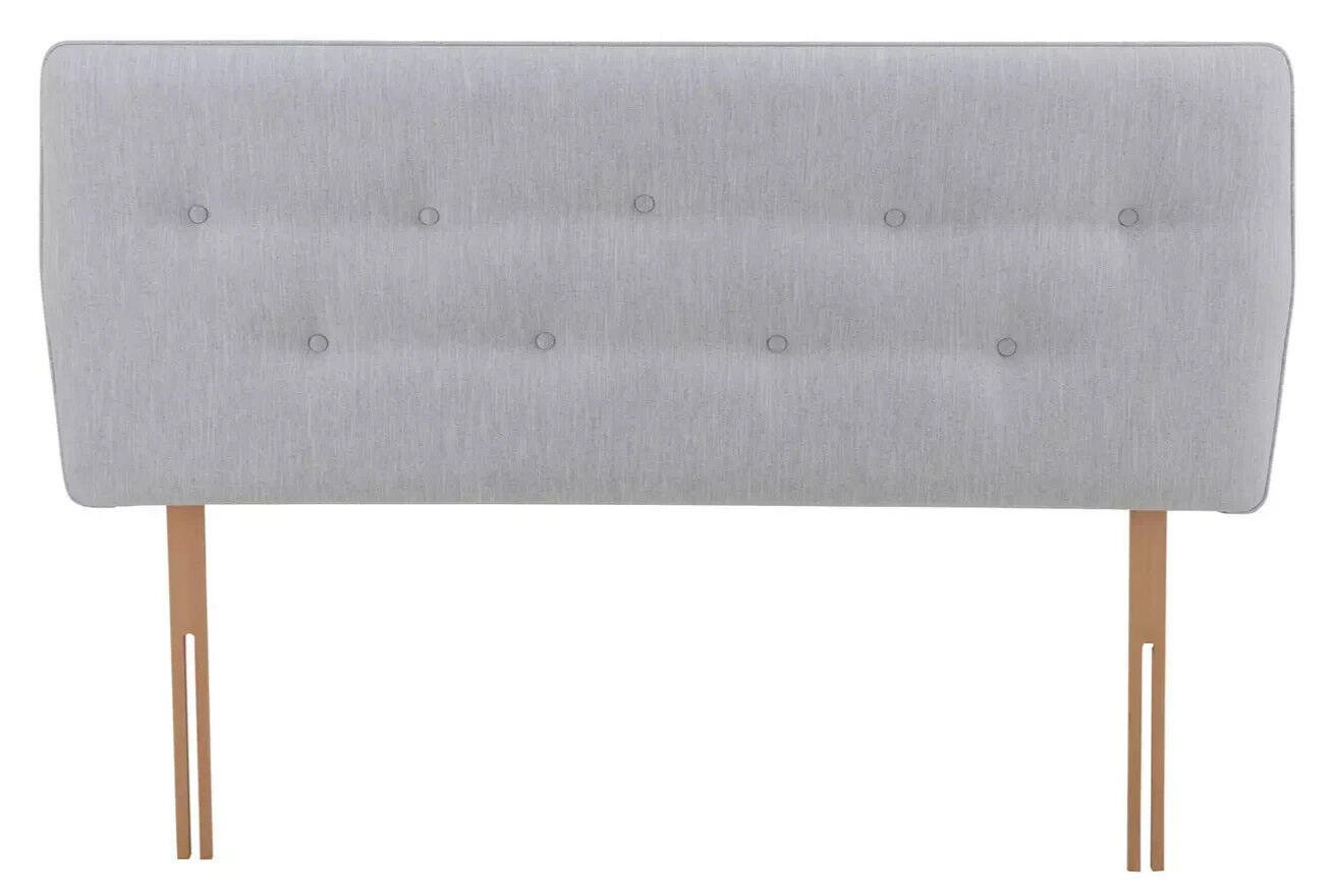 Skandi Small Double Headboard - Light Grey | Grey Fabric Bed Headboard Modern