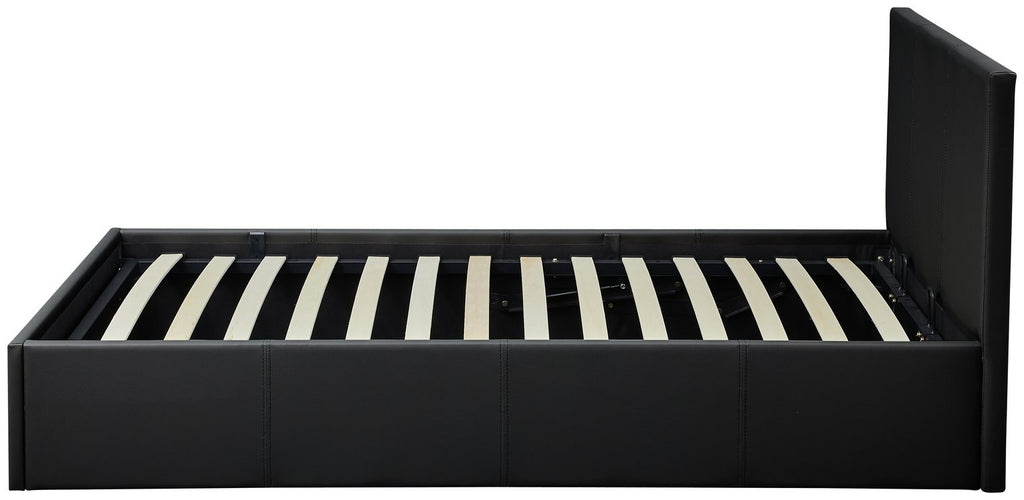 Lavendon Single End Open Ottoman Bed Frame -Black | single storage bed black